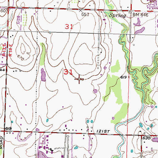 Topographic Map of KAKC-AM (Tulsa), OK