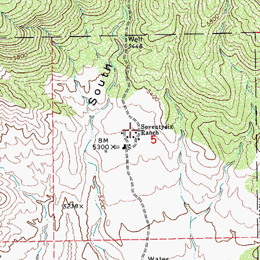 Topographic Map of Seventysix Ranch, AZ