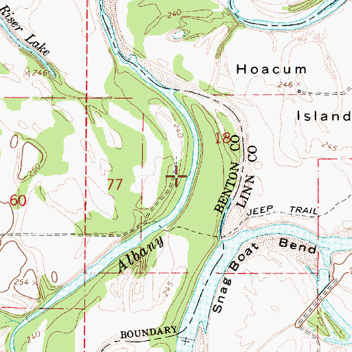 Topographic Map of Albany Channel, OR