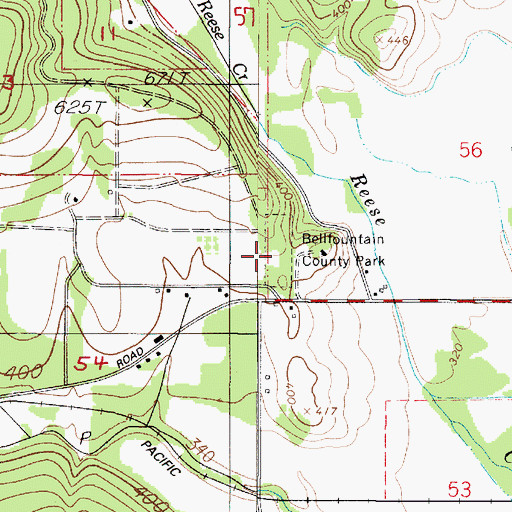 Topographic Map of Bellfountain County Park, OR