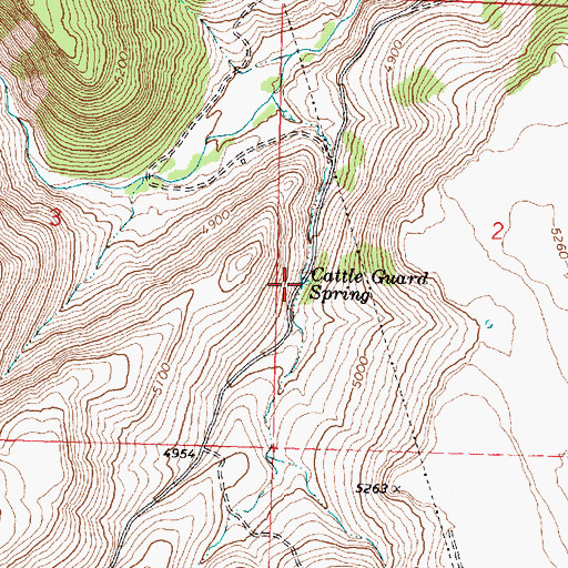 Topographic Map of Cattle Guard Spring, OR