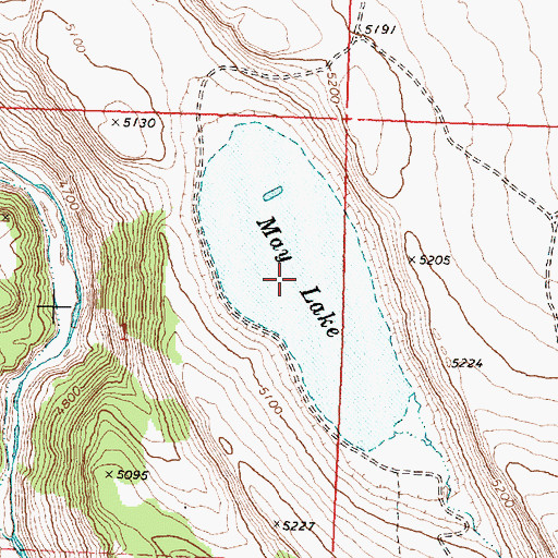Topographic Map of May Lake, OR