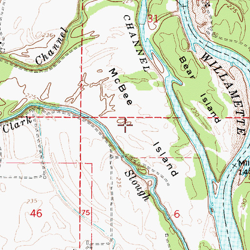 Topographic Map of McBee Island, OR