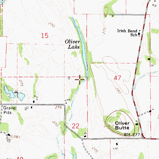 Topographic Map of Miller Creek, OR