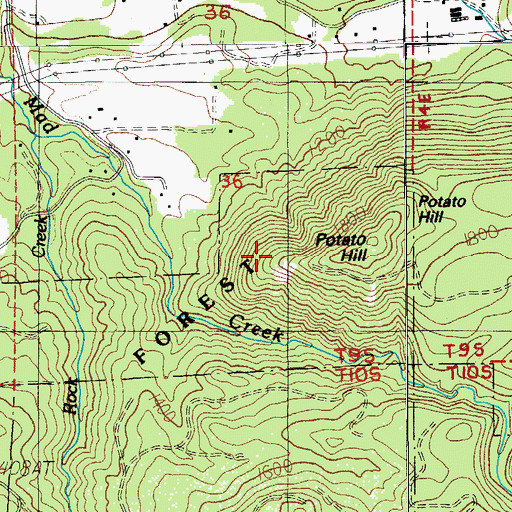 Topographic Map of Potato Hill, OR