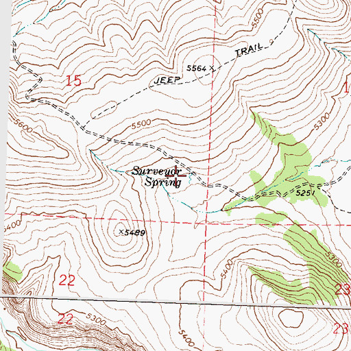 Topographic Map of Surveyor Spring, OR