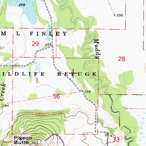 Topographic Map of William L Finley National Wildlife Refuge, OR