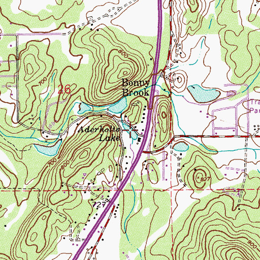 Topographic Map of Aderholts Lake, AL