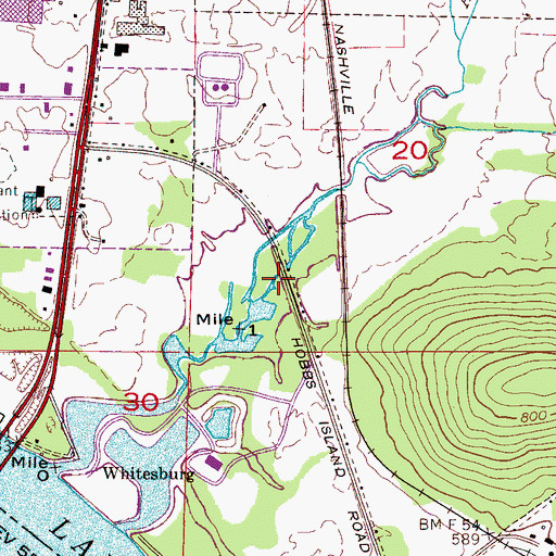 Topographic Map of Aldridge Creek, AL