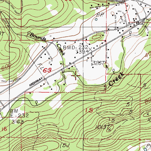 Topographic Map of Bounds Creek, OR