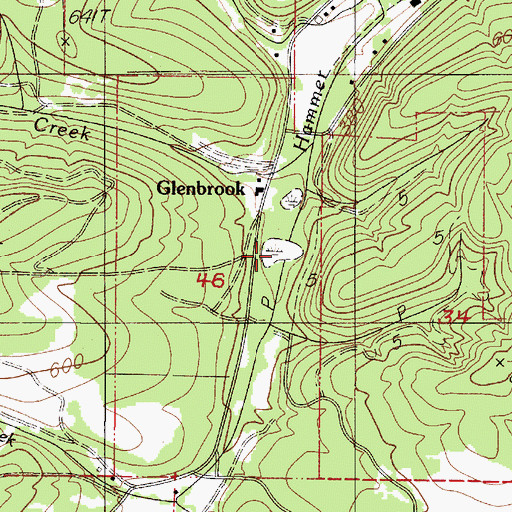 Topographic Map of Glenbrook Log Pond, OR