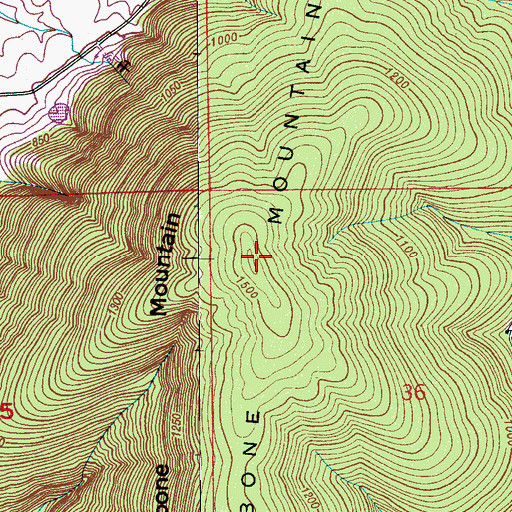 Topographic Map of Backbone Mountain, AL