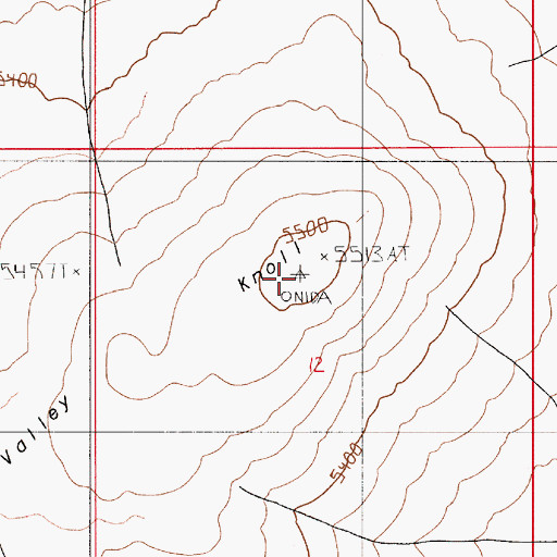 Topographic Map of Star Valley Knoll, OR