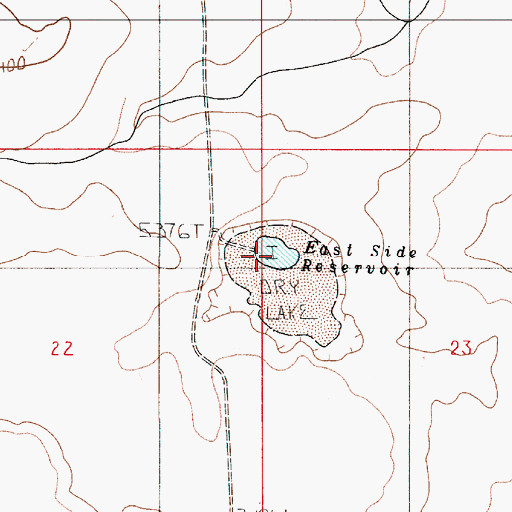 Topographic Map of East Side Reservoir, OR