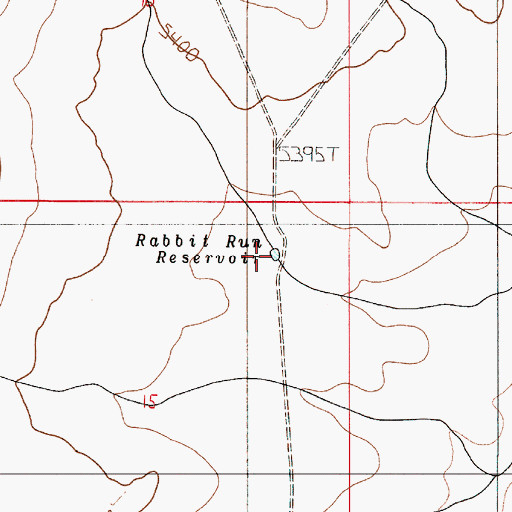 Topographic Map of Rabbit Run Reservoir, OR