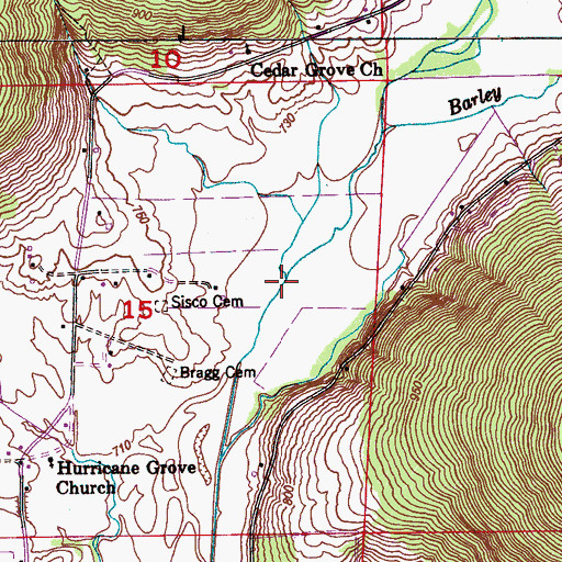 Topographic Map of Barley Cove, AL