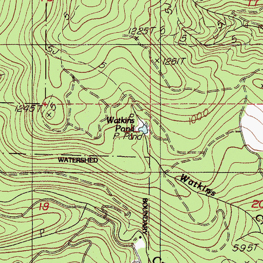 Topographic Map of Watkins Pond, OR