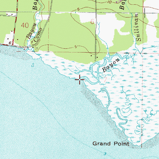 Topographic Map of Bayou Sullivan, AL