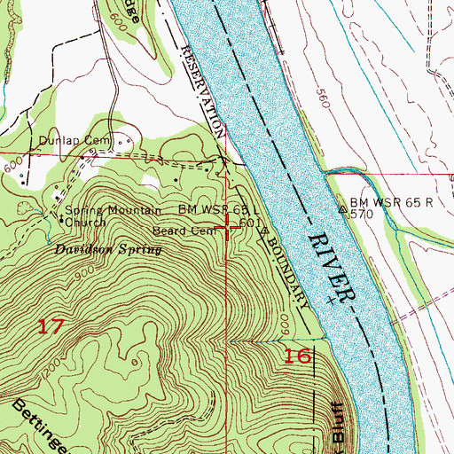 Topographic Map of Beard Cemetery, AL