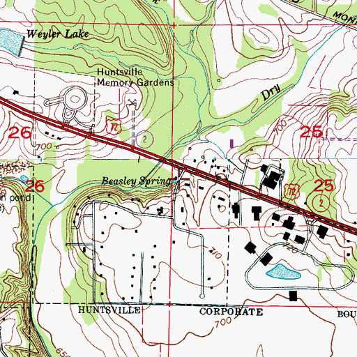 Topographic Map of Beasley Spring, AL