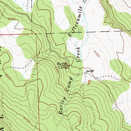 Topographic Map of Barley Camp, OR