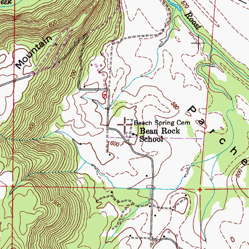 Topographic Map of Beech Spring Cemetery, AL