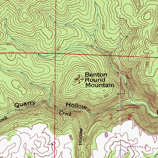 Topographic Map of Benton Round Mountain, AL