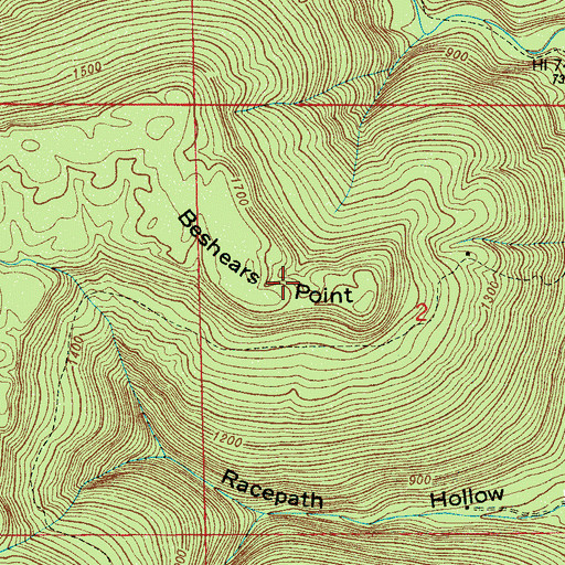 Topographic Map of Beshears Point, AL