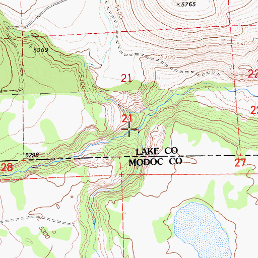 Topographic Map of Cow Head Slough, OR