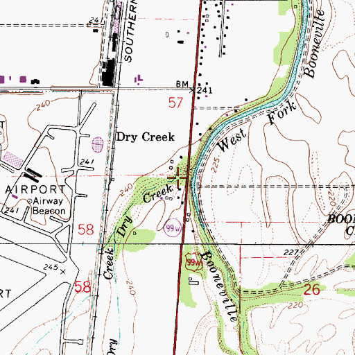 Topographic Map of Dry Creek, OR