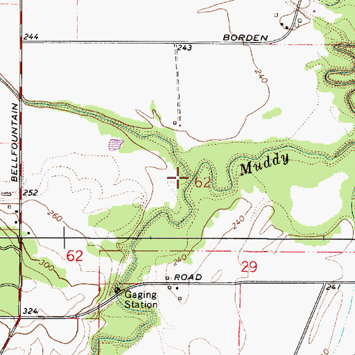 Topographic Map of Evergreen Creek, OR
