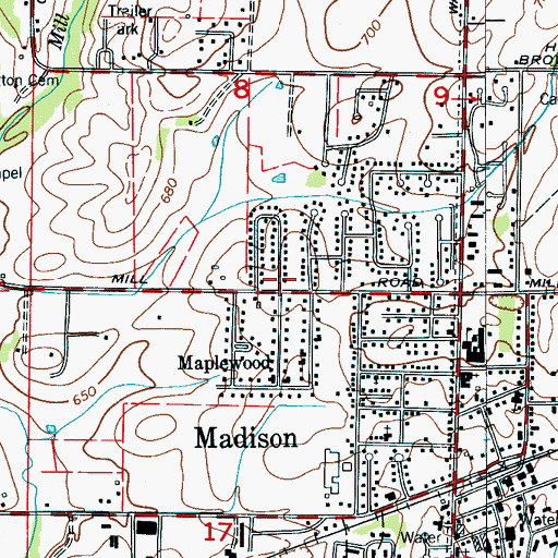 Topographic Map of Bibb Cemetery, AL