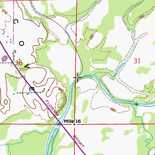 Topographic Map of Big Cove Creek, AL