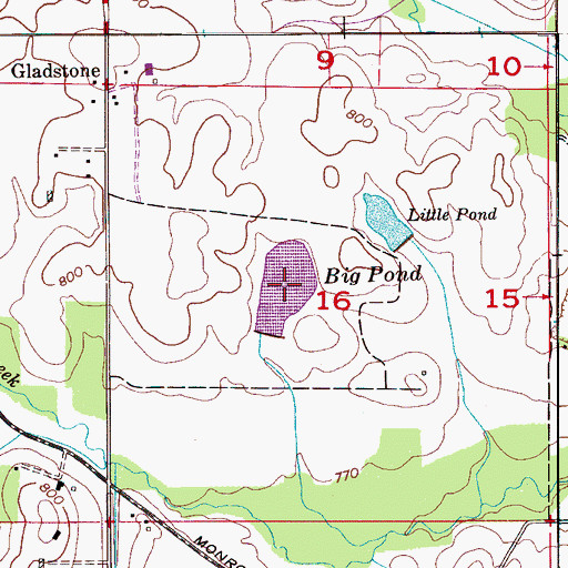 Topographic Map of Big Pond, AL