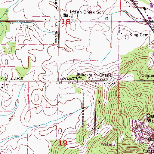 Topographic Map of Blackburn Chapel Cumberland Presbyterian Church, AL