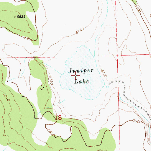 Topographic Map of Juniper Lake, OR