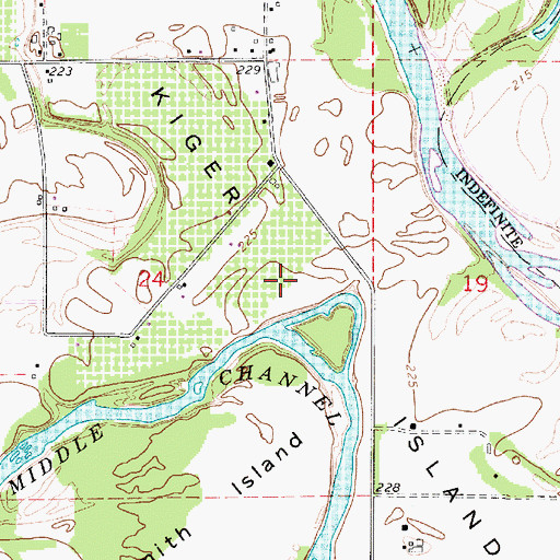 Topographic Map of Kiger Island, OR