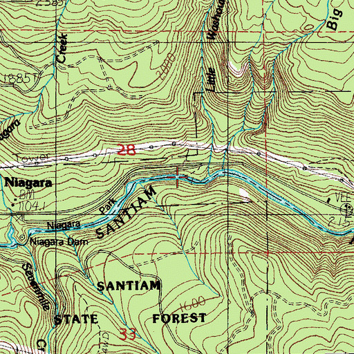 Topographic Map of Little Washout Creek, OR