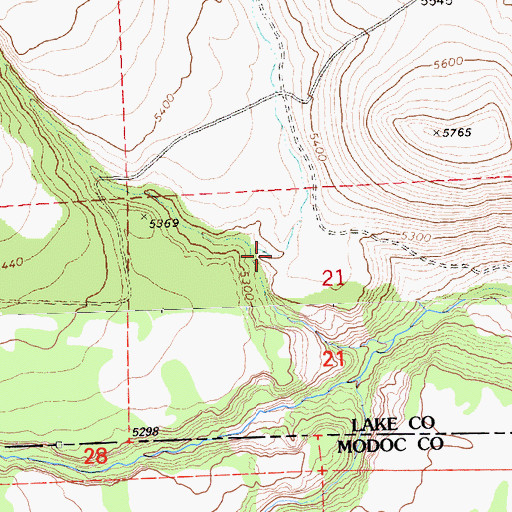 Topographic Map of Long Canyon, OR