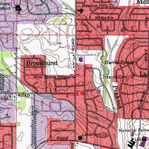 Topographic Map of Blue Spring Chapel, AL