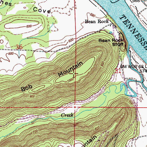 Topographic Map of Bob Mountain, AL