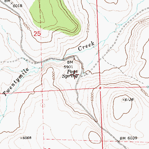 Topographic Map of Pope Spring, OR