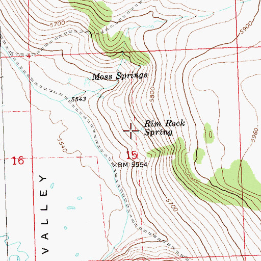 Topographic Map of Rim Rock Spring, OR