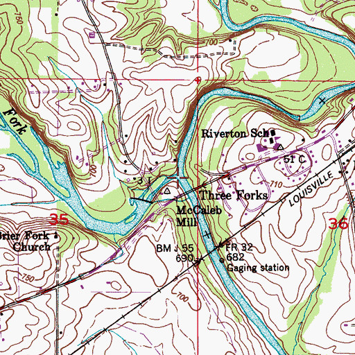 Topographic Map of Brier Fork Flint River, AL