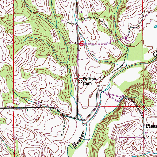 Topographic Map of Britton Cemetery, AL