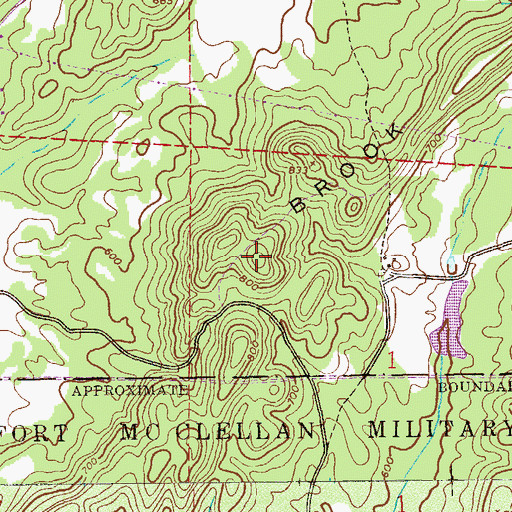 Topographic Map of Brook Mountain, AL
