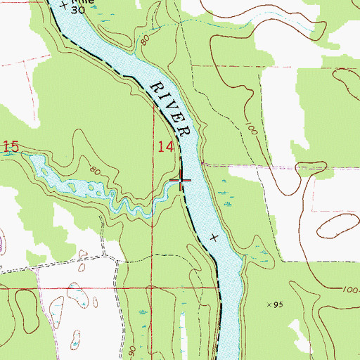 Topographic Map of Bryans Creek, AL