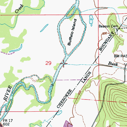 Topographic Map of Buck Ditch, AL