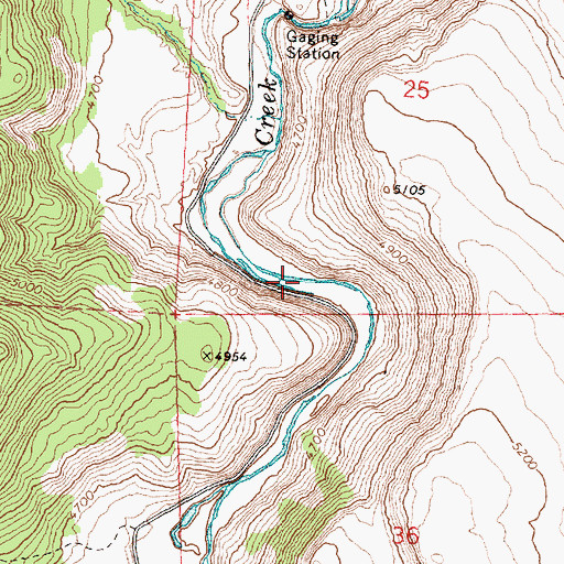 Topographic Map of Twentymile Creek, OR