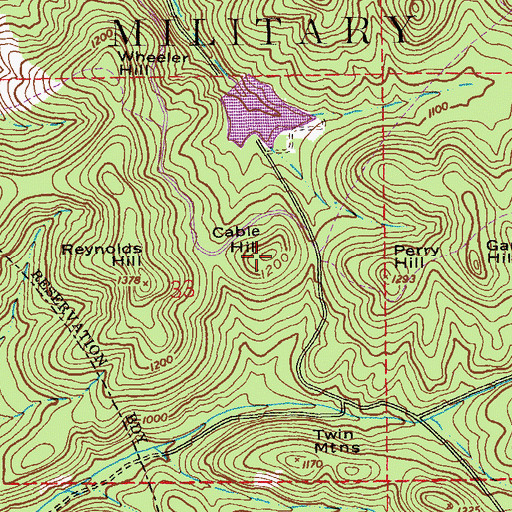 Topographic Map of Cable Hill, AL